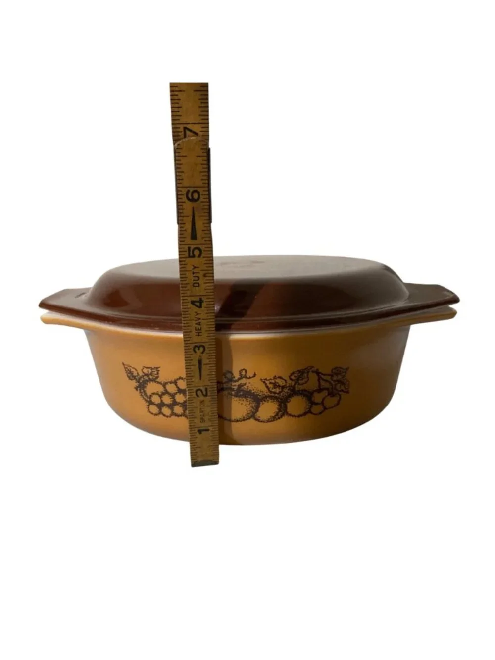 Vintage Pyrex 1.5-Quart Casserole Dish With Lid Autumn Harvest Pattern
